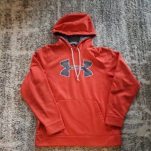 Mens Orange Under Armour Sweatshirt Hoodie Size M